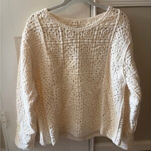 POL Cream Crochet Crewneck Sweater- Never Worn